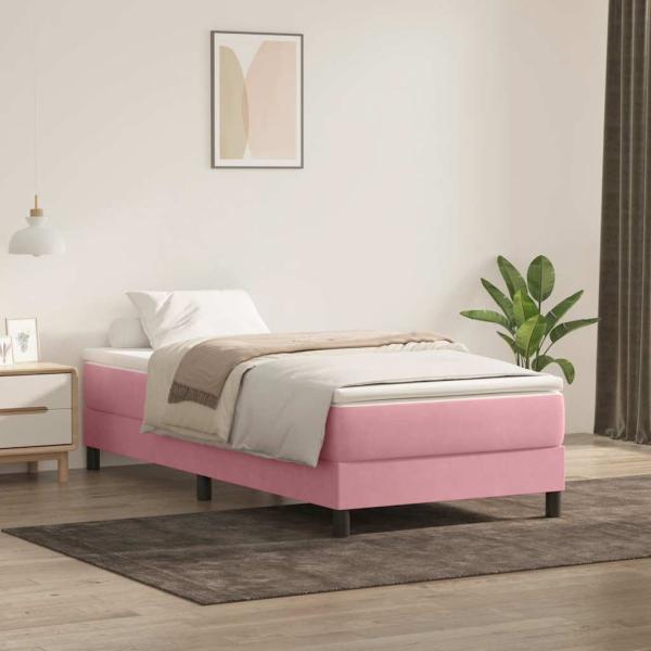 Boxspringbett ohne Matratze Rosa 80x210 cm Samt