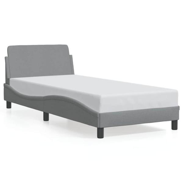 Bettgestell Dover Hellgrau 90x190 cm Stoff