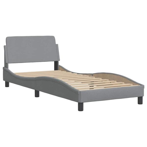 Bettgestell Dover Hellgrau 90x190 cm Stoff