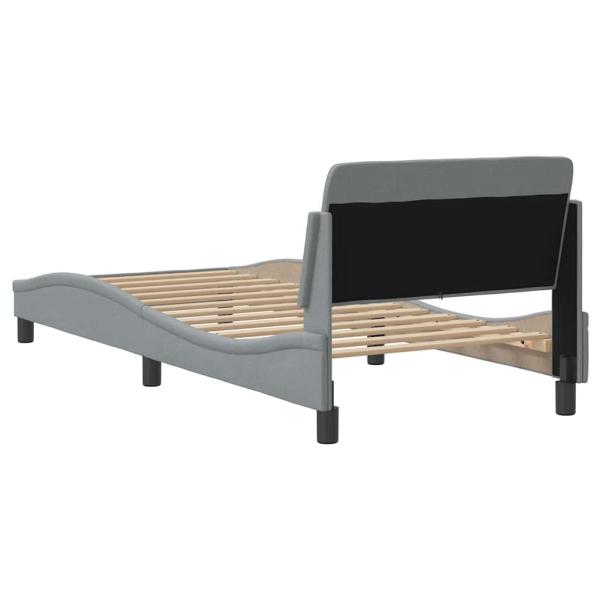 Bettgestell Dover Hellgrau 90x190 cm Stoff