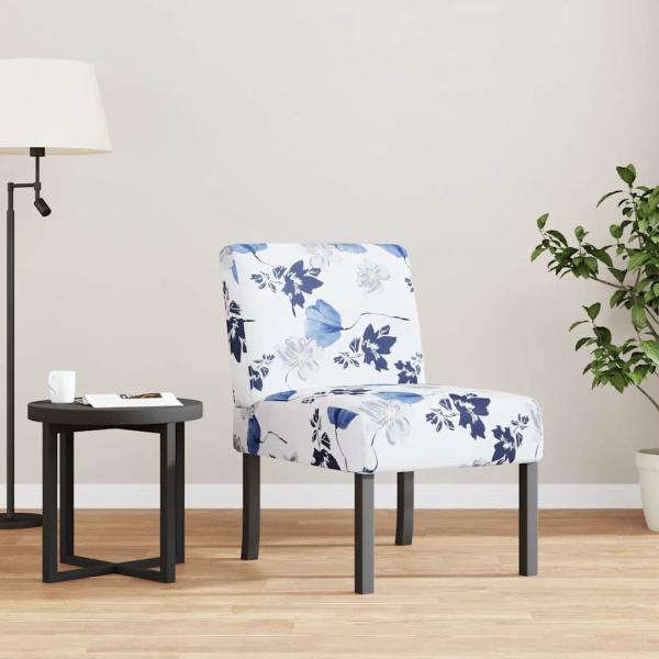 ARDEBO.de - Polsterstuhl Blau Blumenmuster Stoff