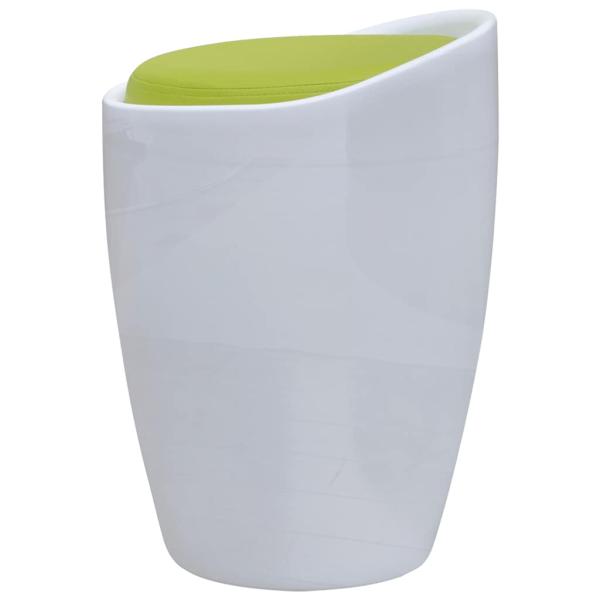 Hocker Weiß und Grün Kunstleder