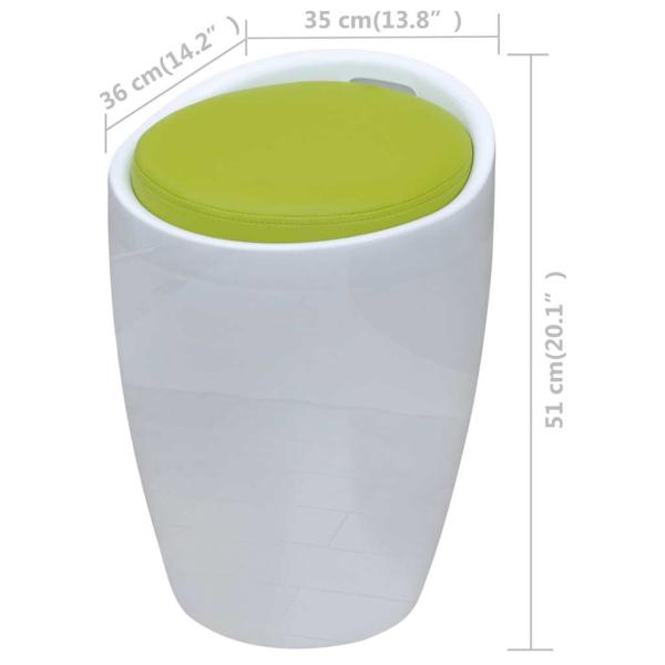 Hocker Weiß und Grün Kunstleder