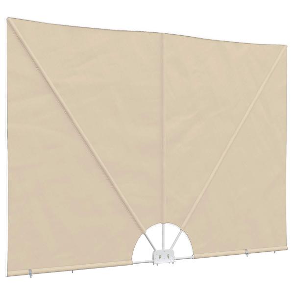 Faltbarer Terrassen-Seitenfächer Creme 300×200 cm