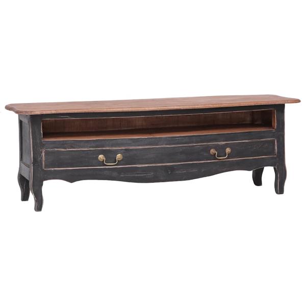 ARDEBO.de - TV-Schrank 120x30x40 cm Schwarz Altholz Massiv