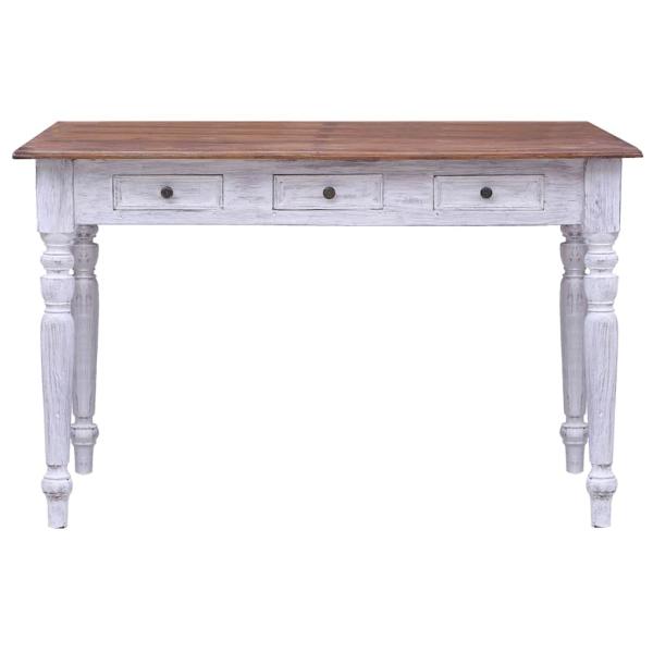 Schreibtisch mit Schubladen Weiß 117x57x75 cm Altholz Massiv