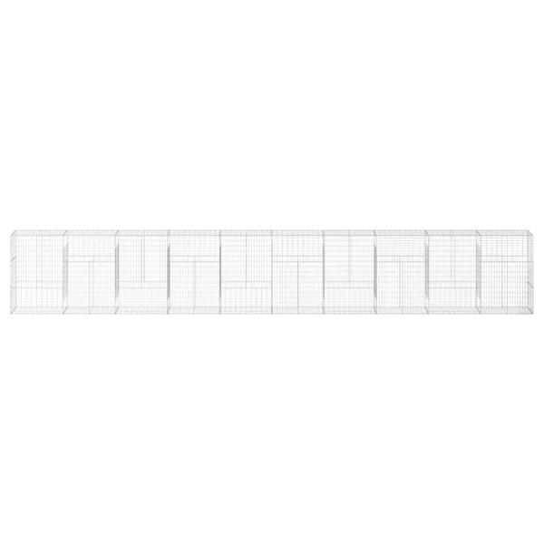 Gabione mit Deckel 1000x50x150 cm Verzinktes Eisen