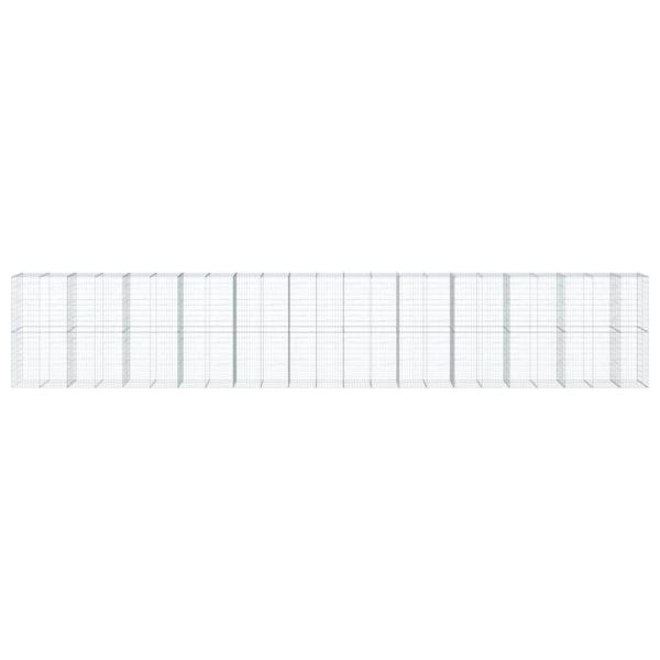 Gabione mit Deckel 1150x100x200 cm Verzinktes Eisen