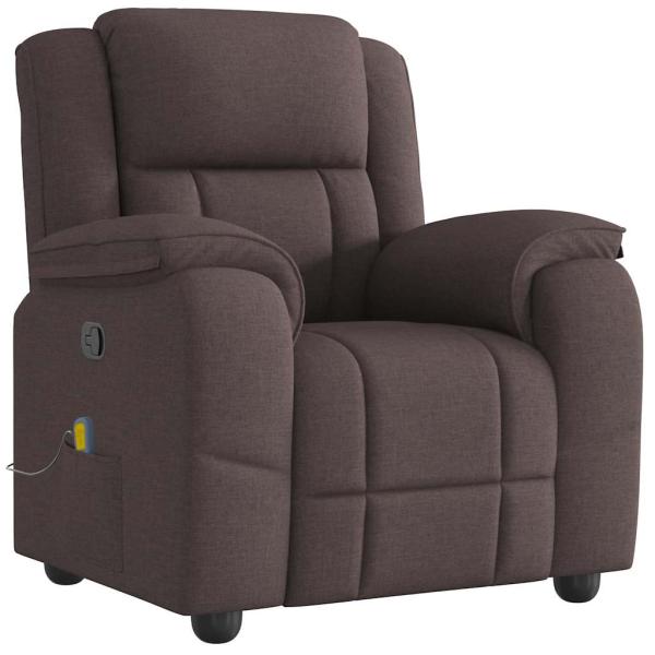 Massagesessel Dunkelbraun Stoff