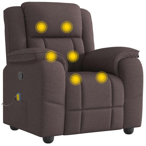 Massagesessel Dunkelbraun Stoff