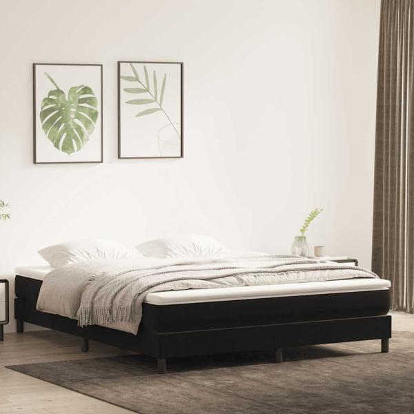 ARDEBO.de - Boxspringbett ohne Matratze Schwarz 180x220 cm Samt