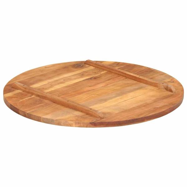 Tischplatte Massivholz Akazie Rund 25-27 mm 80 cm