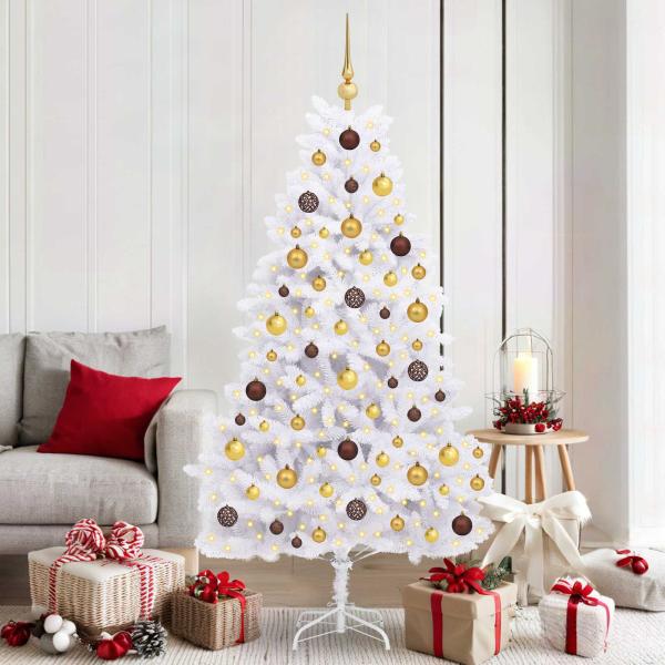 ARDEBO.de - Künstlicher Weihnachtsbaum 180 cm PVC und Stahl Weiß