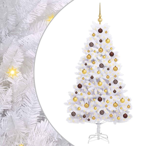 Künstlicher Weihnachtsbaum 180 cm PVC und Stahl Weiß