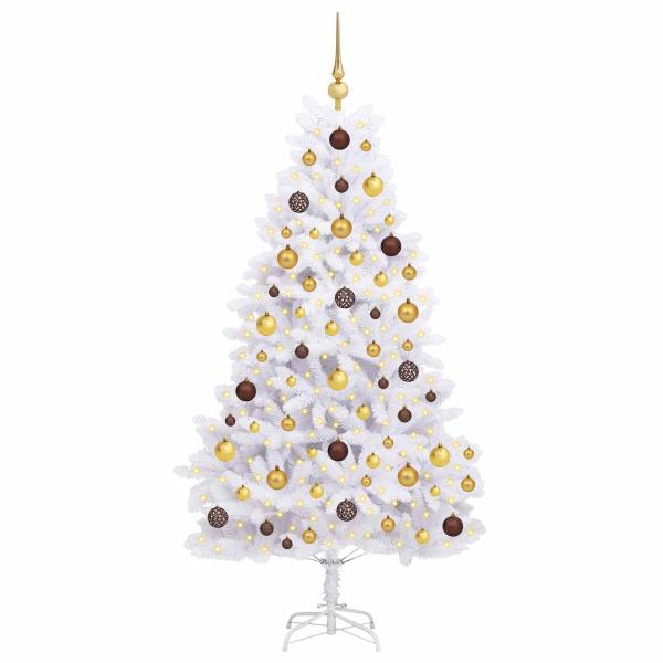 Künstlicher Weihnachtsbaum 180 cm PVC und Stahl Weiß