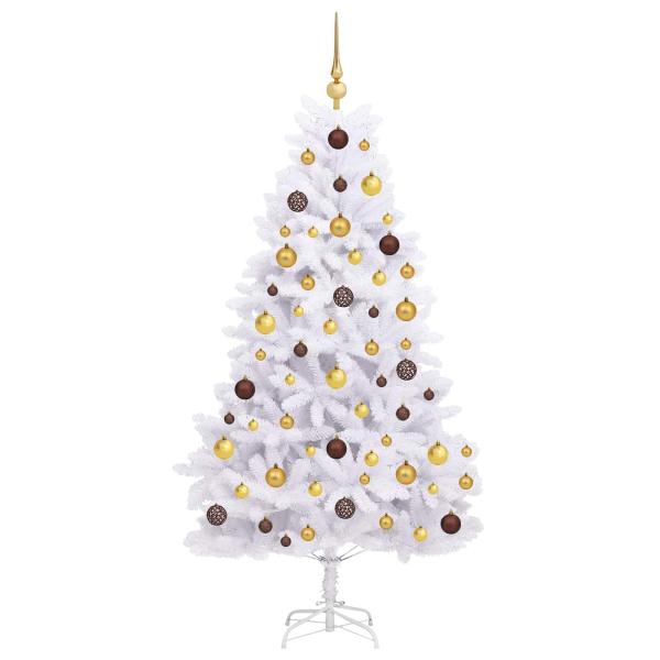 Künstlicher Weihnachtsbaum 180 cm PVC und Stahl Weiß