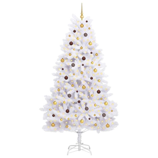 Künstlicher klappbarer Weihnachtsbaum Weiß 128 x 128 x 270 cm