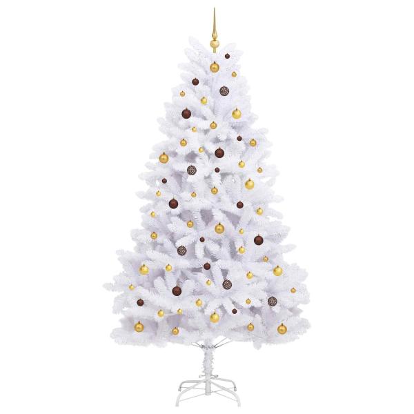 Künstlicher klappbarer Weihnachtsbaum Weiß 128 x 128 x 270 cm