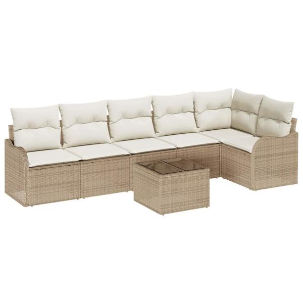 Gartensofa-set 7 stk. Braun Poly-Rattan