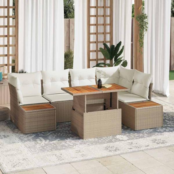 ARDEBO.de - Garten-Sofa-Set 10 stk. Beige Poly Rattan