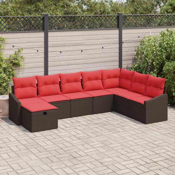 ARDEBO.de - Gartensofa-set 8 stk. Poly-Rattan