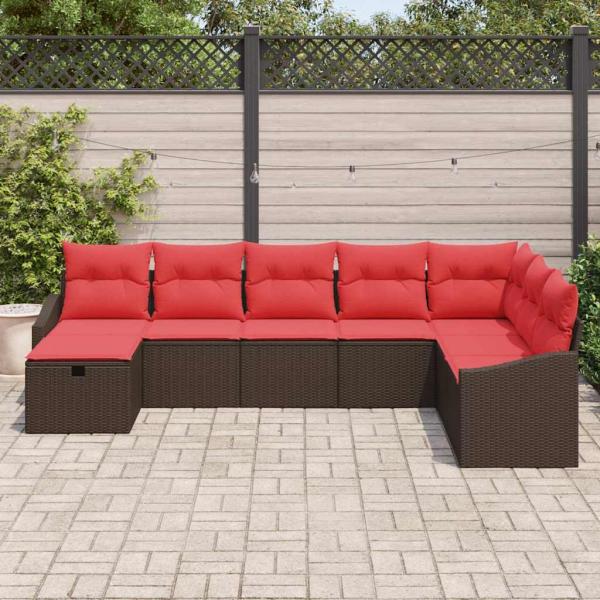 Gartensofa-set 8 stk. Poly-Rattan