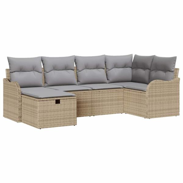 Gartensofa-set 6 stk. Poly Rattan