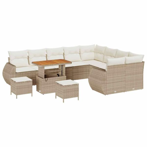 Gartensofa-set 12 stk. 12-Sitzanzahl Beige und Creme