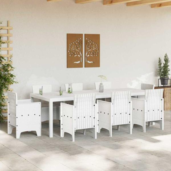 Gartentisch Weiß 250 x 100 x 73 cm Poly-Rattan