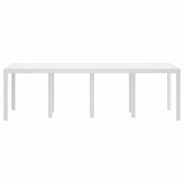 Gartentisch Weiß 250 x 100 x 73 cm Poly-Rattan