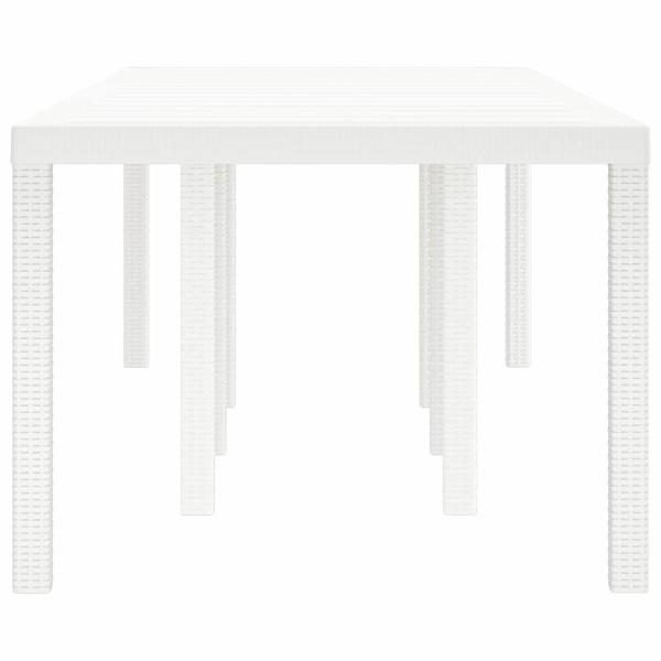 Gartentisch Weiß 250 x 100 x 73 cm Poly-Rattan