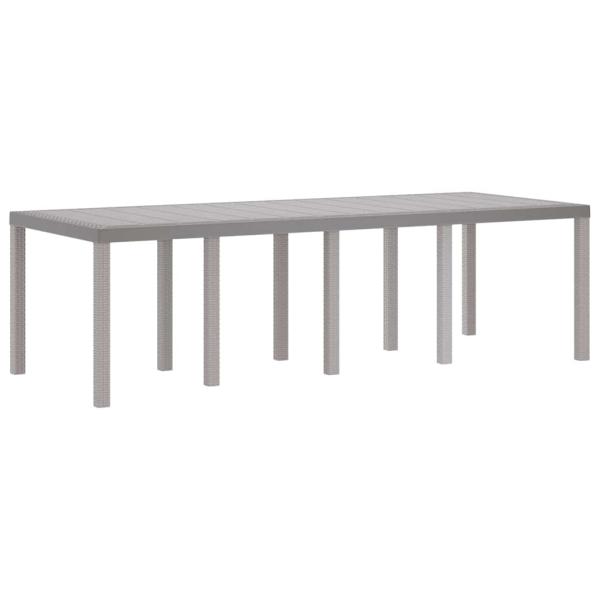 Gartentisch Hellgrau 250 x 100 x 73 cm Poly-Rattan