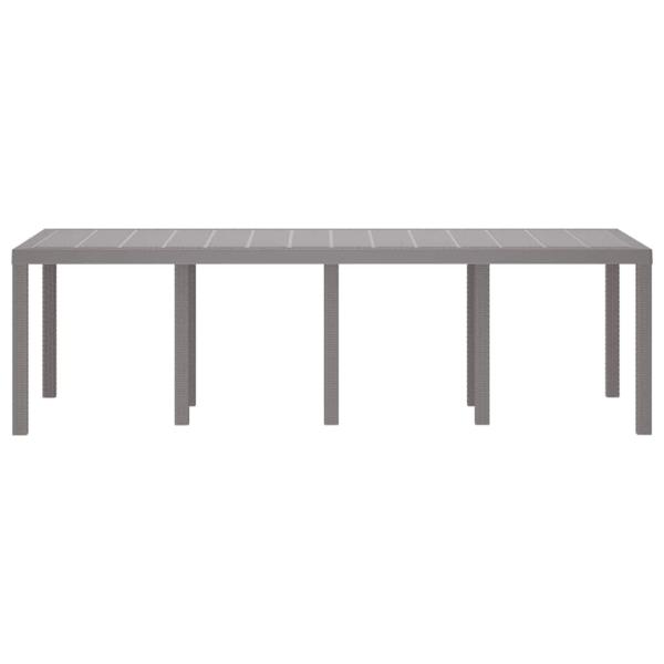 Gartentisch Hellgrau 250 x 100 x 73 cm Poly-Rattan