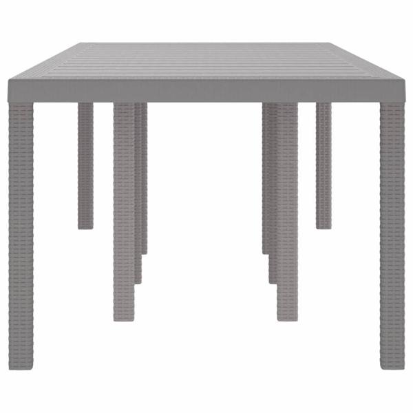 Gartentisch Hellgrau 250 x 100 x 73 cm Poly-Rattan