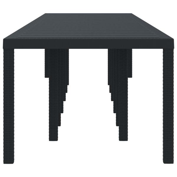 Gartentisch Anthrazit 400 x 100 x 73 cm Poly-Rattan