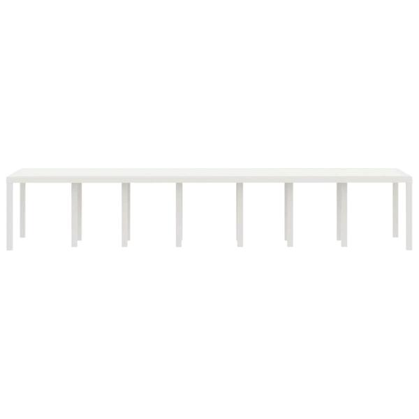Gartentisch Weiß 400 x 100 x 73 cm Poly-Rattan