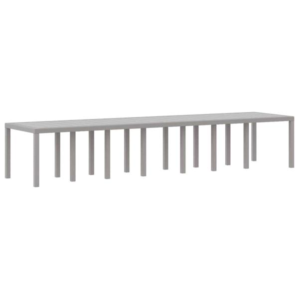 Gartentisch Hellgrau 400 x 100 x 73 cm Poly-Rattan