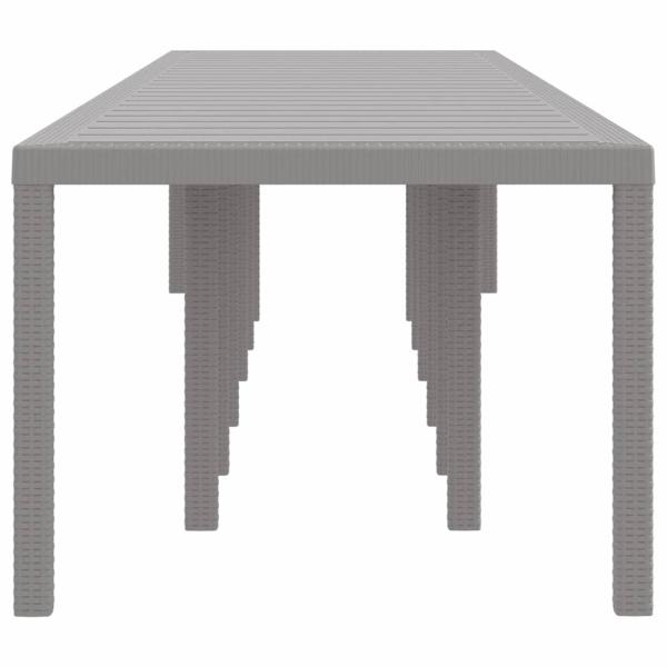 Gartentisch Hellgrau 400 x 100 x 73 cm Poly-Rattan
