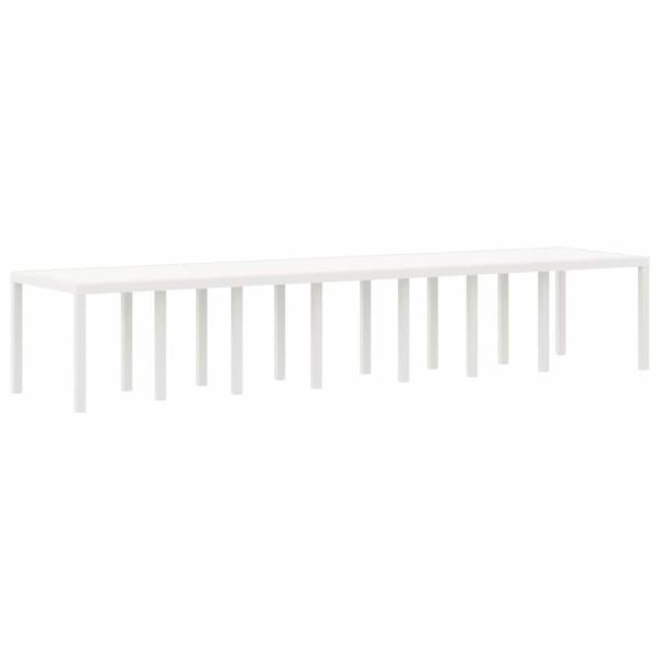 Garten-Esszimmergarnitur mit Kissen 17 stk. Weiß PP