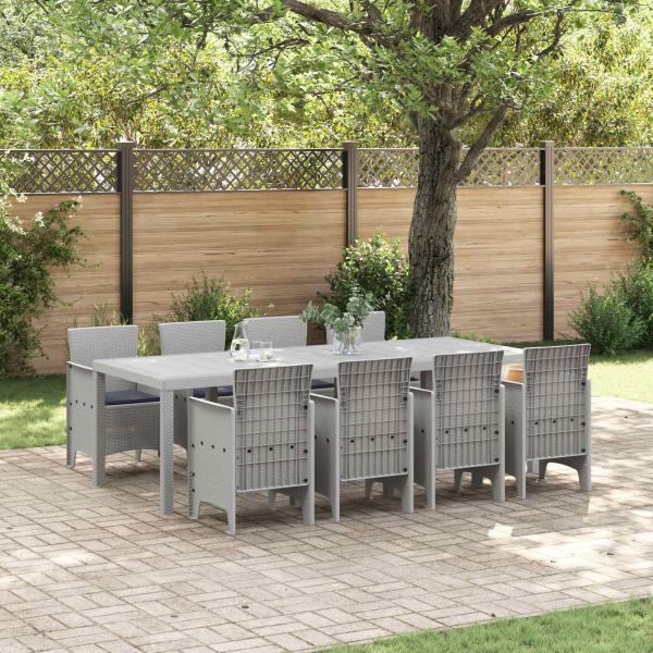 ARDEBO.de - Garten Essgruppe 9 stk. Weiß Polypropylen