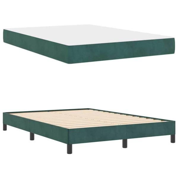 Boxspringbett mit Matratze Dunkelgrün 160 x 220 cm Stoff