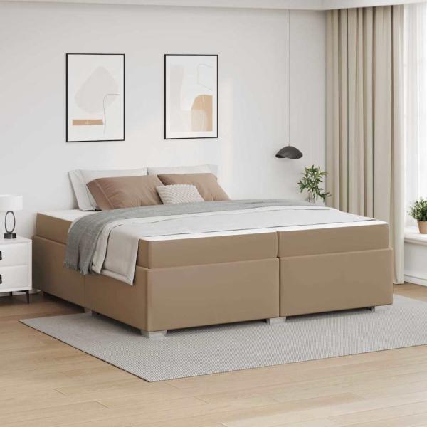 ARDEBO.de - Bettrahmen Cappuccino 200 x 200 cm Stoff