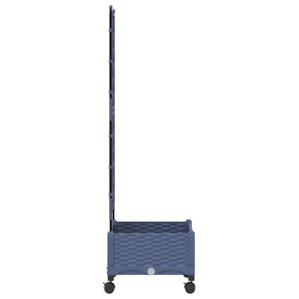 Pflanzkübel mit Spalier und Rädern Grau 40 x 40 x 131,5 cm PP