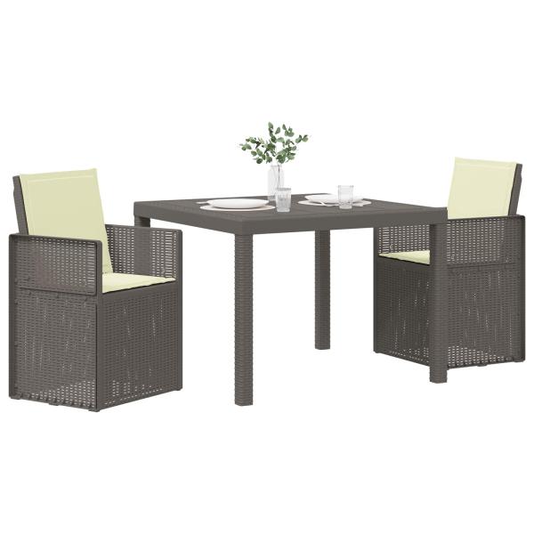 Garten Essgruppe 3 stk. Hellgrau und Creme PP