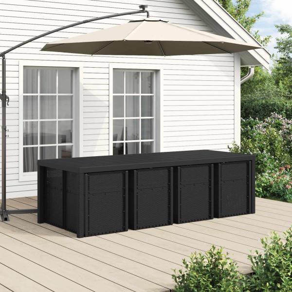 Garten Essgruppe 9 stk. Anthrazit und Creme PP