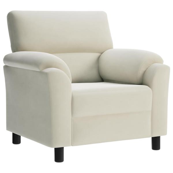 Sofa-Set 3 stk. Creme Samt
