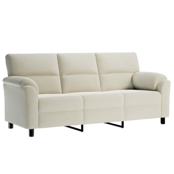 Sofa-Set 3 stk. Creme Samt