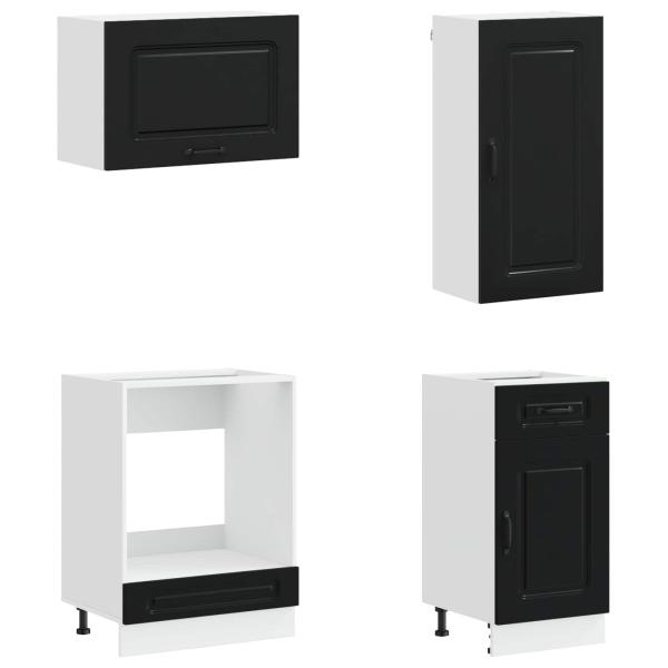 Kücheneinheit KALMAR 8 stk. Schwarz Holzwerkstoff