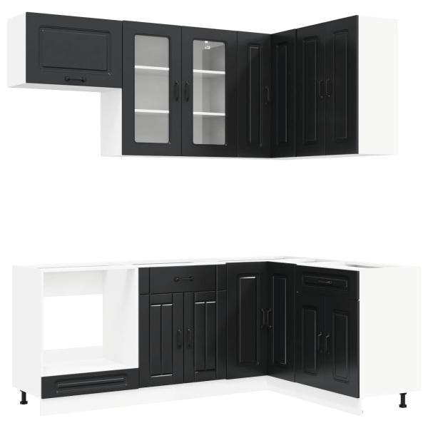 Kücheneinheit KALMAR 8 stk. Schwarz Holzwerkstoff