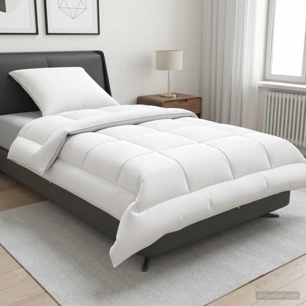 ARDEBO.de - Bettdecke und Kissen Set 2 Stk. 155x200 cm Sommer 140 GSM Wolle